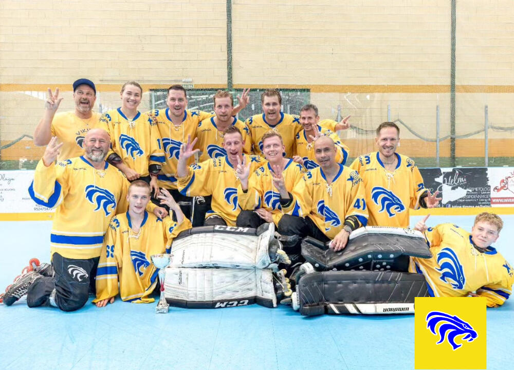 Lagfoto med rullhockeyspelare. Fuengirola LIONS. Team Vikings.