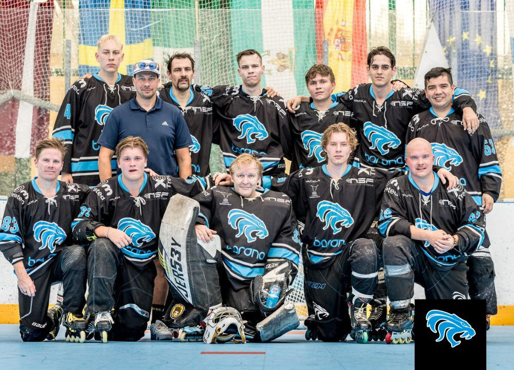 Lagfoto med rullhockeyspelare. Fuengirola LIONS. Team Barona.